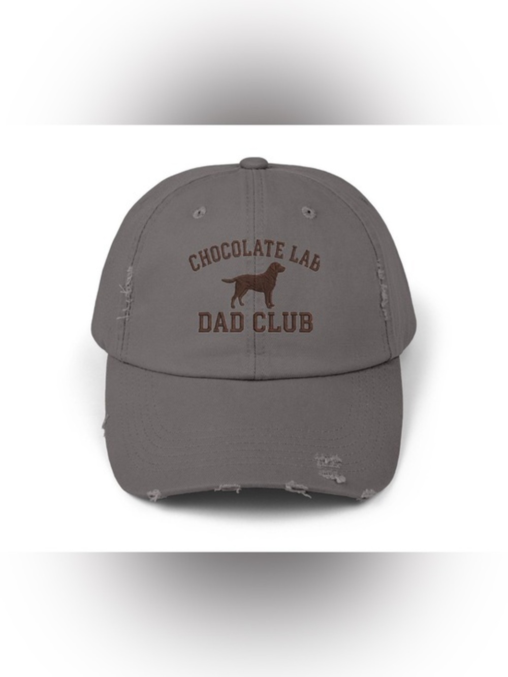 New Chocolate Lab Dad Club Vintage Baseball Cap - Stone Grey. Dad hat